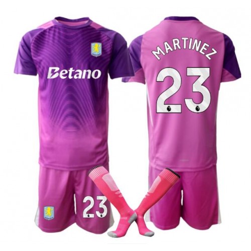 Fotbalové Dres Aston Villa Emiliano Martinez #23 Brankářské Dětské Alternativní 2025-26 Krátký Rukáv (+ trenýrky)